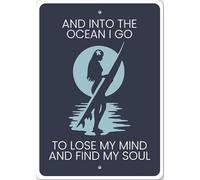 E nell'oceano vado a fare surf Cartello in metallo