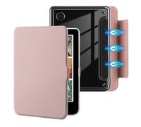 E NET-CASE Custodia magnetica rimovibile per eReader Kobo Clara Color (2024) /Clara BW(2024) /2E(2022) da 6", ultra trasparente丨Facile da rimuovere e attaccare丨Funzione Sleep/Wake automatica (Oro Rosa