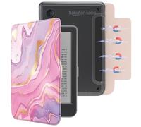 E NET-CASE Custodia magnetica staccabile per eReader Kobo Clara Colour (2024)/Clara BW(2024)/2E(2022) da 6", retro ultra trasparente, facile da staccare e attaccare, spegnimento automatico
