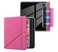 E NET-CASE Custodia magnetica staccabile per eReader Kobo Libra Colour & Tolino Vision Color (2024) da 7", retro ultra trasparente, antigraffio, facile da staccare e attaccare, funzione automatica