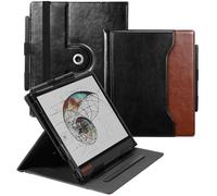 E NET-CASE Custodia per Boox Note Air 5 C (2025)/Note Air4 C (2024)/Note Air3 C/Air3 B/W (2023), rotazione a 360 gradi con portapenne/cinghia da polso, auto sleep/wake (nero e marrone)