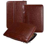 E NET-CASE Custodia per Samsung Galaxy Tab S10 Lite / S10 FE / S9 FE 10.9-Inch / S9 11 pollici con cerniera, custodia trasparente posteriore/cinghia da mano/cinghia da spalla/porta S-Pen, marrone
