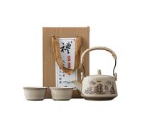 (E,One Pot And Two Cups)Porcelain Tea Cup Set Premium Quality Ceramic Craftsmanship for Chinese Traditional Gongfu Tea Ceremony