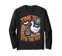 È Ora di mescolare la pentola - Divertente Halloween Goose Witchy Witchy Women Uomini Maglia a Manica
