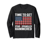 È Ora di Ottenere Star Spangled martellato Drink Party Fun 4 luglio Maglia a Manica