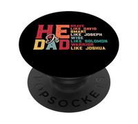 È papà - Coraggioso - Come David - Intelligente - Come Giuseppe - Saggio PopSockets PopGrip Adesivo
