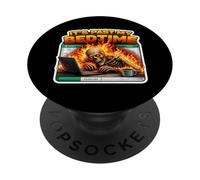 È passata la mia ora di andare a letto Funny Skeleton Flames Burnout Meme Fun PopSockets PopGrip Adesivo