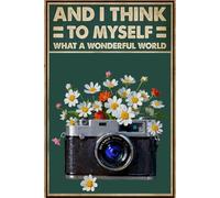 E penso tra me e me che mondo meraviglioso, classici, targhe in latta, arte murale vintage per un arredamento accogliente per cucina, bar, soggiorno, fattoria, ristorante, targa decorativa chic, rega