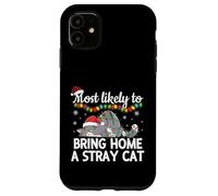 È più probabile che porti a casa un gatto randagio divertente abbinamento familiare Custodia per iPhone 11