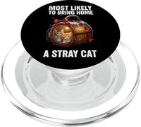 È più probabile che porti a casa un gatto randagio Natale PopSockets PopGrip per MagSafe