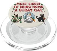 È più probabile che porti a casa un salvataggio natalizio di un gatto randagio PopSockets PopGrip per MagSafe