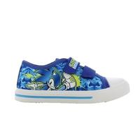 E plus M Sonic The Hedgehog - Scarpe da ginnastica per bambini, leggere, con chiusura in , ideali per la scuola, il tempo libero, taglia 25-32, Azzurro, 32 EU