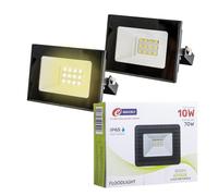 E-QUICKLY faretti LED da esterno - 10W, potente proiettore da 800 lumen, faretto led da esterno con luce bianca naturale 4000K, faro LED grado di impermeabilità IP65, faretti da giardino 220V, 2 PZ