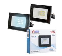 E-QUICKLY faretti LED da esterno - 10W, potente proiettore da 800 lumen, faretto led da esterno con luce bianca fredda 6000K, faro LED grado di impermeabilità IP65, faretti da giardino 220V, 2 PZ