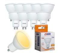 E-QUICKLY lampadina gu10 led - faretti led 10w equivalenti 70w, lampadine led gu10 luce calda 3000k, faretto da interno, attacco gu10 3000k, lampadine 900 lumen ad alta efficienza, 10 pz