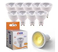 E-QUICKLY lampadina gu10 led - faretti led 5w equivalenti 40w, lampadine led gu10 luce calda 3000k, faretto da interno, attacco gu10 led 3000k, lampadine 450 lumen ad alta efficienza, 10 pz