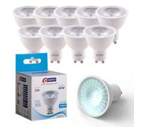 E-QUICKLY lampadina gu10 led - faretti led 5w equivalenti 40w, lampadine led gu10 luce fredda 6000k, faretto da interno, attacco gu10 led 6000k, lampadine 450 lumen ad alta efficienza, 10 pz
