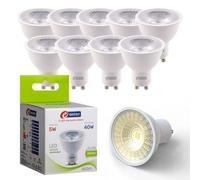 E-QUICKLY lampadina gu10 led - faretti led 5w equivalenti 40w, lampadine led gu10 luce naturale 4000k, faretto da interno, attacco gu10 led 4000k, lampadine 450 lumen ad alta efficienza, 10 pz