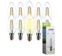 E-QUICKLY lampadine led e14 luce naturale - 5w equivalenti 45w, luce led 4000k, lampadina attacco piccolo, 500 lumen, lampadina led e14 vintage, lampadine candela led filamento, basso consumo, 10PZ