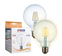 E-QUICKLY lampadine led e27 luce calda, 10W equivalenti 90w, lampadina led e27 globo, lampadine led grandi dimensioni ⌀120mm e27 2700k, lampadina led filamento ad alta efficienza 1000 lumen 2 pz