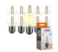 E-QUICKLY Lampadine Led E27 luce calda - 7W equivalenti 60w, 700 lumen, Lampadina luce led calda 2700k, Lampada attacco grande, lampadina led e27 vintage, lampadine led filamento e27, 10 PZ
