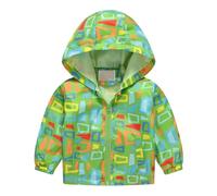 e ragazze primavera e inverno casual vento stampa leggera giacca giacca giacca spilla per abito, verde, 4-5 Jahre