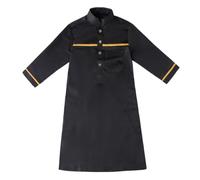 e ragazze vestito cappotto primavera e grande cravatta rotonda manica lunga metà musulmana araba gioventù casual vestito inverno cappotto bambini, Nero , 7-8 Anni