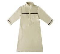 e ragazze vestito cappotto primavera e grande cravatta rotonda manica lunga metà musulmana araba gioventù casual vestito inverno cappotto bambini, beige., 3-4 Jahre