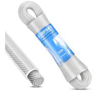 E-RFSEY Filo stendibiancheria da 51 m con anima in acciaio, resistente, extra forte, con una capacità di carico di 220 kg, antiruggine e impermeabile, per giardino (4 mm)