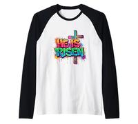 È RISORTO - Graffiti Christian Maglia con Maniche Raglan