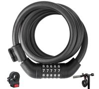 E Roller Lucchetto Nero, serratura del cavo della serratura della bicicletta di 5 cifre 120cm/12mm Serratura di cavo di alta sicurezza antifurto della combinazione con il grillo per Xiaomi Ninebot