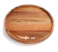 E-ROOM TREND Lazy Susan WCS01R - Organizer girevole in legno di acacia, vassoio da portata per torte a 360°, portaspezie da cucina, per armadietti, banconi, feste di compleanno, tè pomeridiano, baby