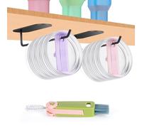 E-ROOM TREND Organizer per coperchi per bicchieri, 22,86 cm, semplici e moderni, con gancio autoadesivo, per bicchieri Yeti, Stanley Tumbler, organizer da cucina (TLOBA2), confezione da 2