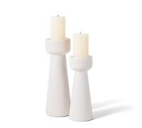 E-ROOM TREND Portacandele in ceramica bianca conica S & L Set di 2 portacandele decorativi opachi per decorazioni per la casa, cene, feste di nozze, aromaterapia votiva (CH7585W)