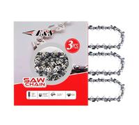 E & S Confezione da 3 catene per motosega da 40,6 cm, calibro 127 cm, passo 0,8 cm, 66 maglie, adatte per catena per motosega Husqvarna 435, catena per motosega Husqvarna 445, semi scalpello da 40,6