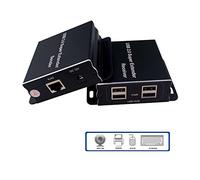 E-SDS USB Extender Over Cat5E/6 up to 196ft, USB2.0 Over Cat6 Cat5E Extender with 4 USB 2.0 Ports, Plug and Play, No Driver Needed Support All Operating System, Two Web Cameras Work Synchronously