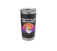 E se non fossi abbastanza sciocco Funny Silly Goose Meme Sunset Bicchiere termico in acciaio inox doppia parete