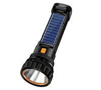 E-SHIDAI Torcia a LED a energia solare/ricaricabile, multifunzione, 1000 lumen, con luce stroboscopica di emergenza e batteria da 1200 mAh, alimentazione di emergenza e cavo di ricarica USB, ricarica
