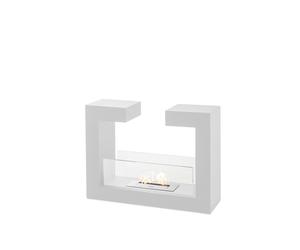 E-STYLO Biocamino da terra di design, caratterizzato da una forma a staffa stilizzata che lo rende un vero elemento d'arredo per ambienti moderni e contemporanei, 25cm X 78cm H. 58cm Aosom Italy