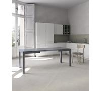 Tavolo Allungabile Kitchen & Living 80x130 210xH76 cm, Grigio Scuro, Melaminico e Faggio Massello grigio