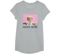 E.T. Phone Home Movie Poster Box View Maglietta, Ragazze, Grigio Melange, S