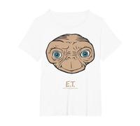 E.T. The Extra-Terrestrial Big Face Maglietta, Donna Plus-Size, Bianco, 1X