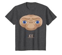 E.T. The Extra-Terrestrial Big Face Stylized Maglietta, Bambini, Grigio Scuro, 2 Anni