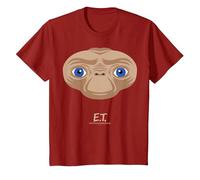 E.T. The Extra-Terrestrial Big Face Stylized Maglietta, Bambini, Mirtillo Rosso, 4 Anni
