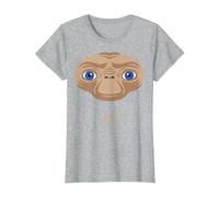 E.T. The Extra-Terrestrial Big Face Stylized Maglietta, Donna, Grigio Melange, L