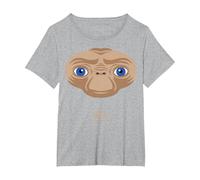 E.T. The Extra-Terrestrial Big Face Stylized Maglietta, Donna Plus-Size, Grigio Melange, 5X