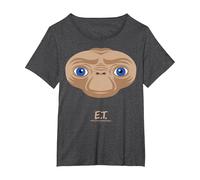 E.T. The Extra-Terrestrial Big Face Stylized Maglietta, Donna Plus-Size, Grigio Scuro, 2X