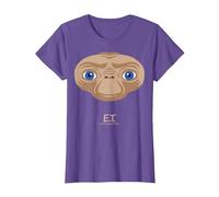 E.T. The Extra-Terrestrial Big Face Stylized Maglietta, Donna, Viola mélange, L