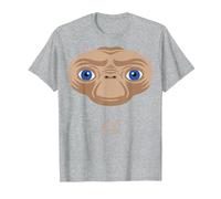 E.T. The Extra-Terrestrial Big Face Stylized Maglietta, Uomo, Grigio Melange, 3XL