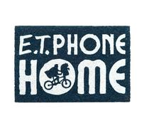 E.T., Zerbino Decorativo con Scritta Phone Home 40x60cm Antiscivolo, Blu scuro